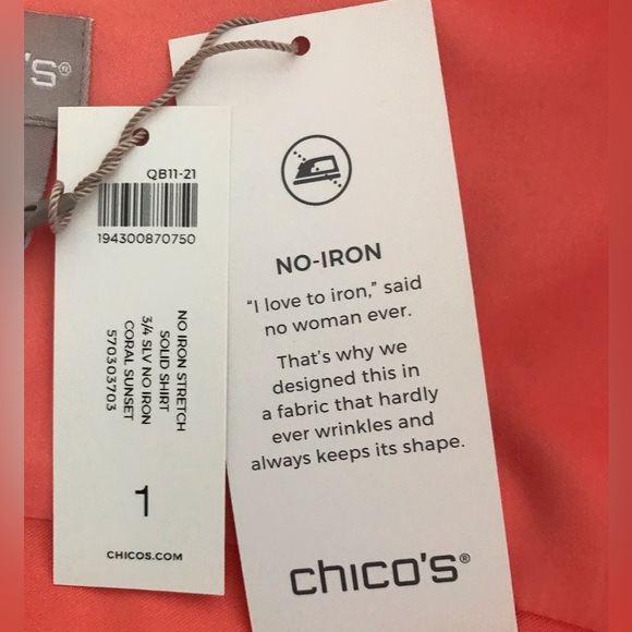NWT Chicos Shirt SZ 1 - Picture 3 of 7
